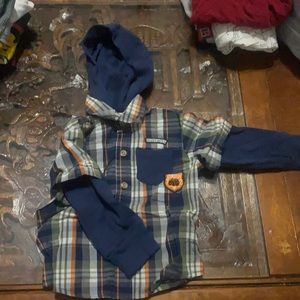 Plaid flannel with hood